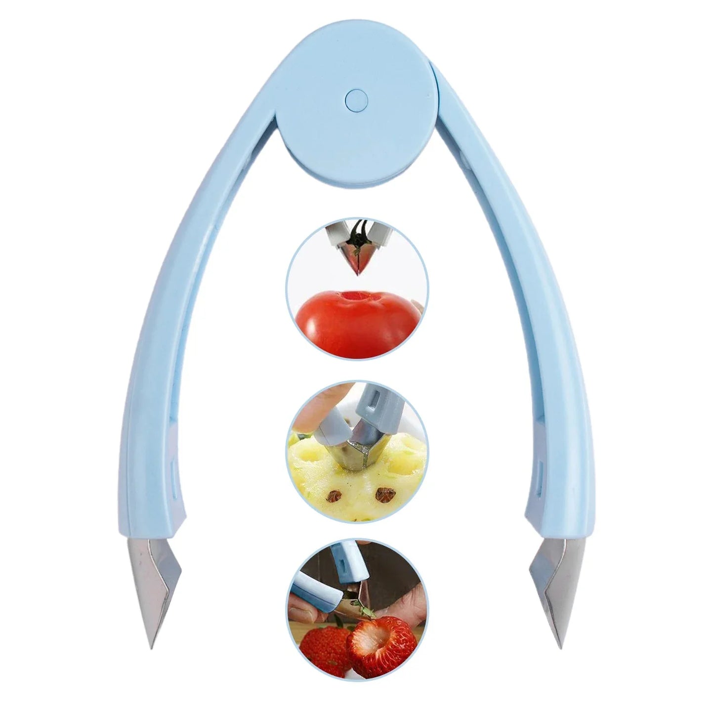 Fruit and Vegetable Stem Remover Strawberry Tomato Potato Pineapple Carrot Huller Corer Tweezers Tool Kitchen Gadget