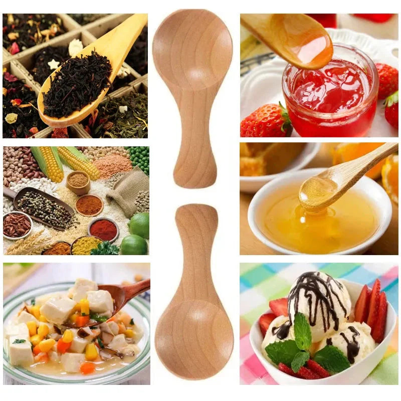 10-Pieces: Mini Wooden Spoons