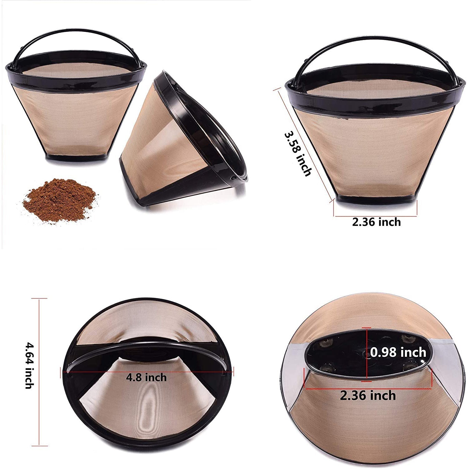 2-Piece: Reusable No.4 Cone Coffee Maker Filters