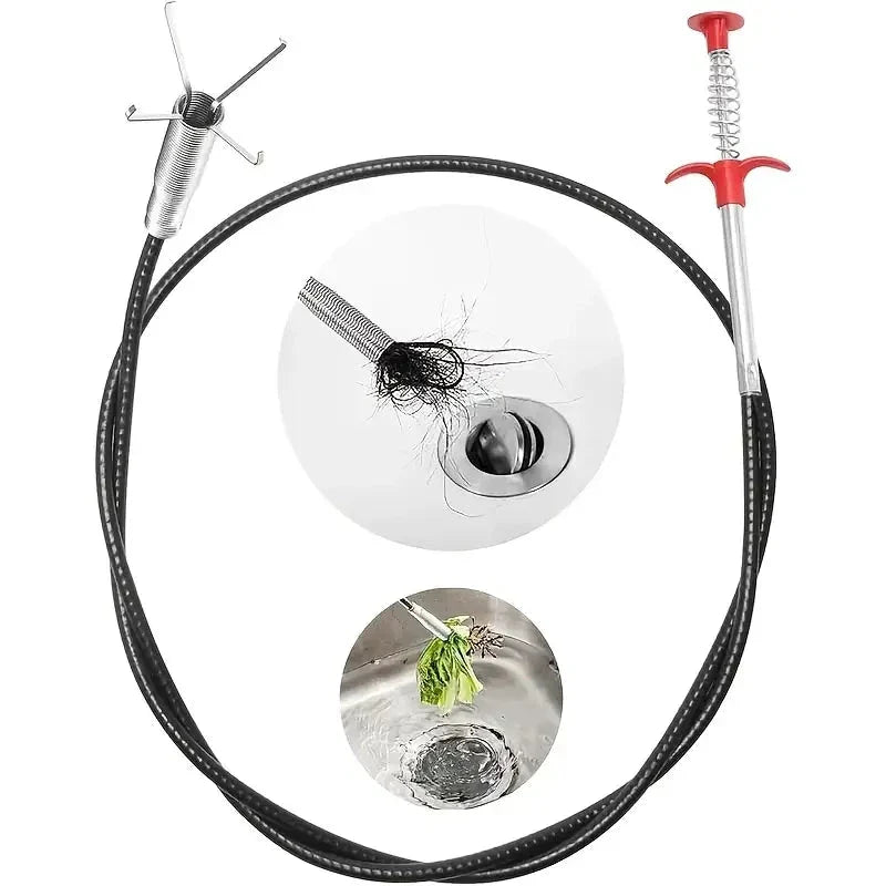 4-Claw Pipe Clog Remover, Spring Plumbing Tool for Kitchen Bathroom, Hair and Debris Catcher