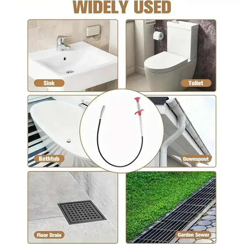 4-Claw Pipe Clog Remover, Spring Plumbing Tool for Kitchen Bathroom, Hair and Debris Catcher